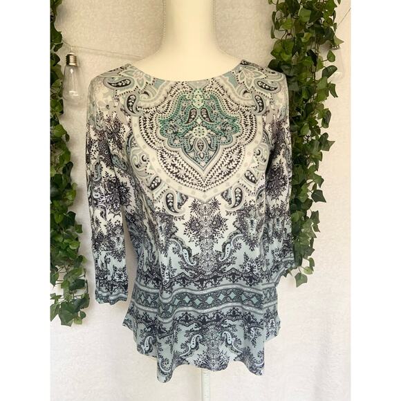 One World Y2K Green Half Sleeve Top Women's Large - Picture 2 of 11